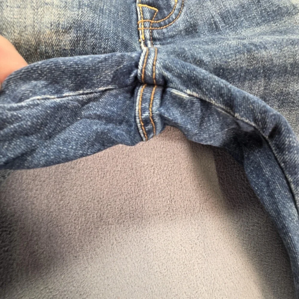Selvedge Jeans Mens Medium Wash Blue Slim Tapered Whiskers Faded‎ Fits 30x27